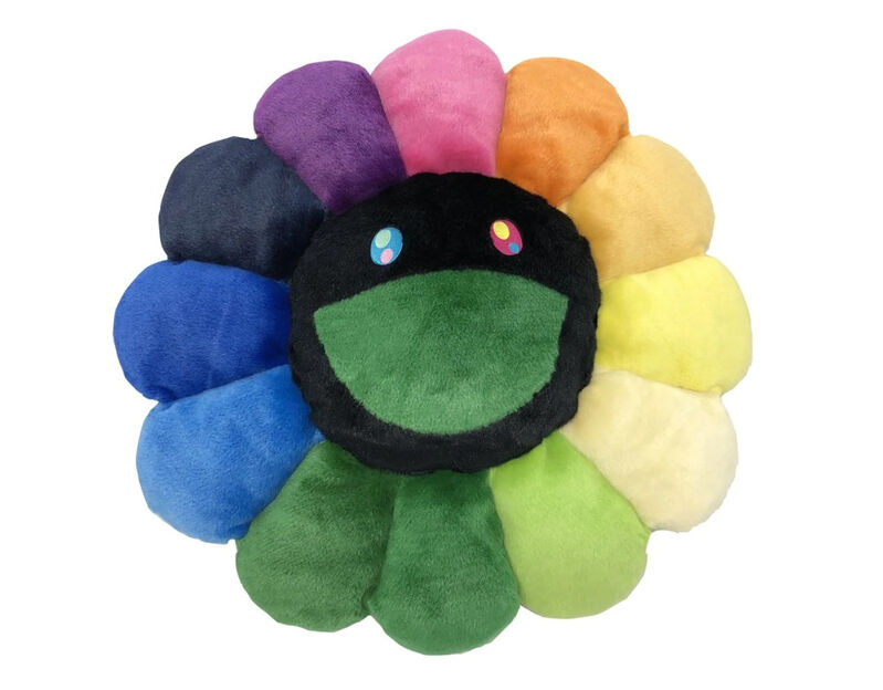 Takashi Murakami, ‘'Flowers' (rainbow/black) Plush Cushion’, 2020, Ephemera or Merchandise, Plush decorative cushion/pillow., Signari Gallery
