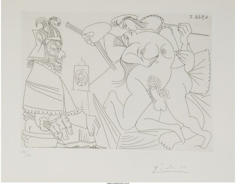 Pablo Picasso, ‘Raphael and the Fornarina XV (from the 347 Series)’, 1968, Print, Etching, Heritage Auctions