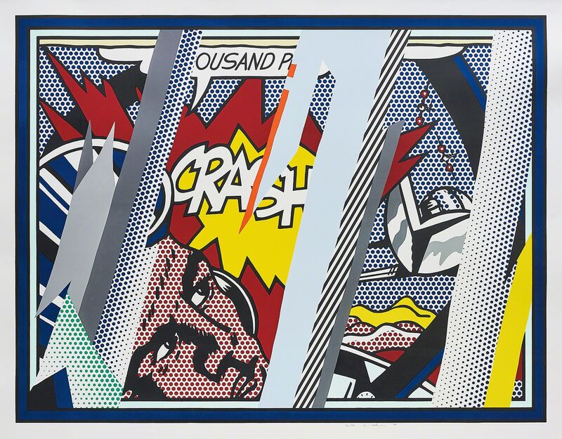 Roy Lichtenstein, ‘Reflections on Crash, from Reflections Series’, 1990, Print, Lithograph, screenprint, relief and metallized PVC collage with embossing in colors, on Somerset paper, with full margins., Phillips