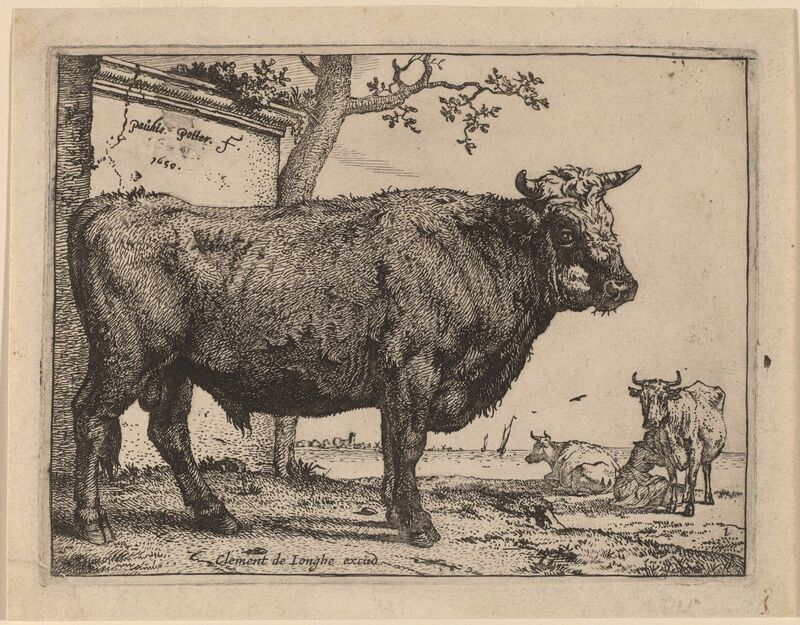 Paulus Potter, ‘Bull’, 1650, Print, Etching, National Gallery of Art, Washington, D.C.