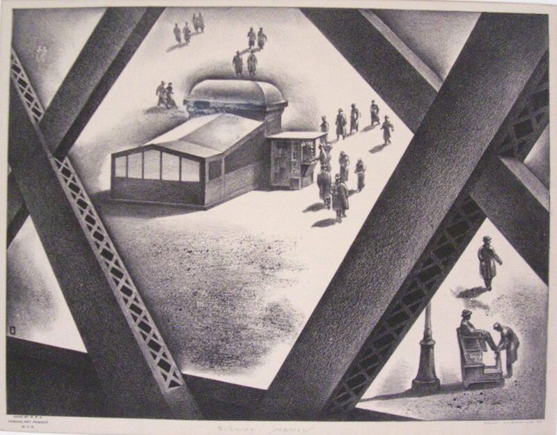 Louis Lozowick, ‘Subway Station’, 1936, Print, Lithograph, Susan Teller Gallery