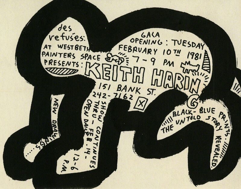 Keith Haring, ‘Keith Haring "Des Refusés” at Westbeth Painters Space 1981’, 1981, Ephemera or Merchandise, Offset printed invitation, Lot 180 Gallery