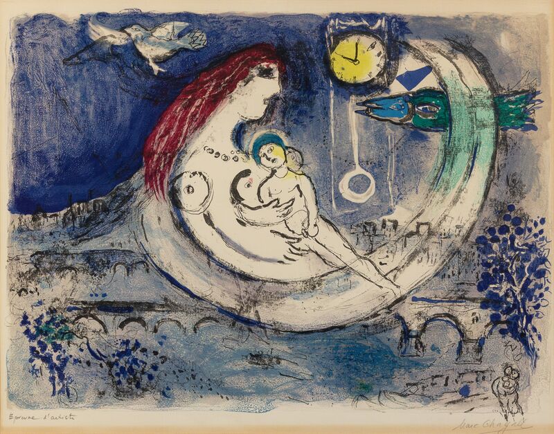 Marc Chagall, ‘Paysage bleu’, 1958, Print, Lithograph, Hindman