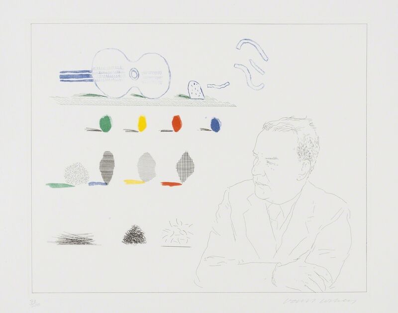 David Hockney, ‘The Poet (S.A.C 190)’, 1976-77, Print, Etching with aquatint printed in colours, Forum Auctions