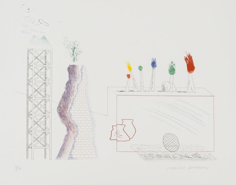 David Hockney, ‘A Tune (S.A.C 180)’, 1966-67, Print, Etching with aquatint printed in colours, Forum Auctions