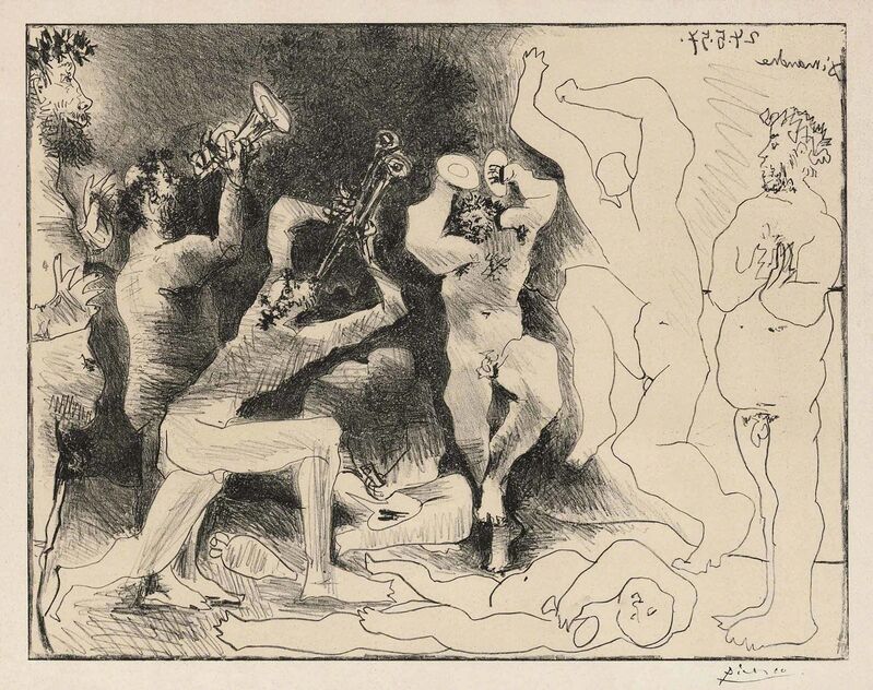 Pablo Picasso, ‘La Danse Des Faunes (B. 830)’, 1957, Print, Lithograph printed in black and cream, on Arches paper, Doyle