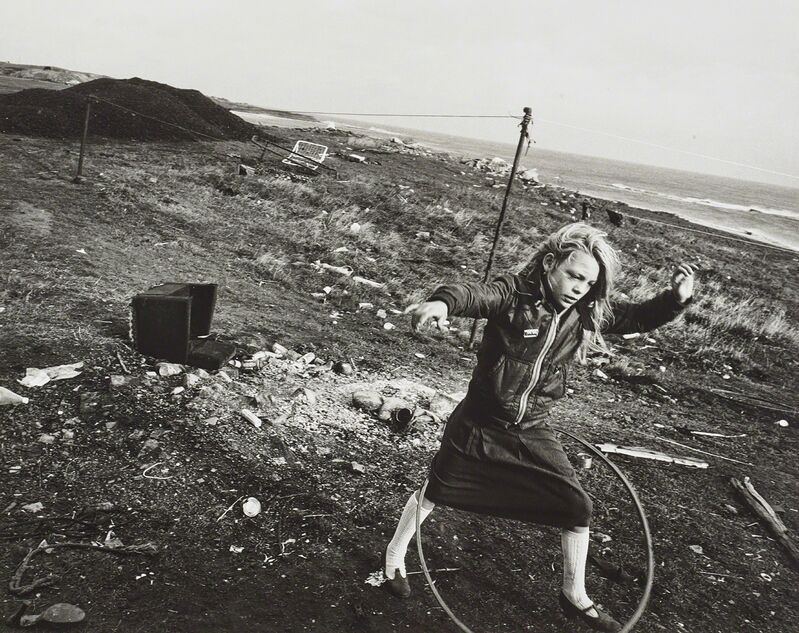 Chris Killip, ‘Helen and Her Hula-hoop, Seacoal Camp, Lynemouth, Northumberland’, 1984, Photography, Gelatin silver print, printed 2014., Phillips