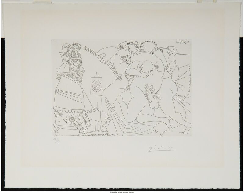 Pablo Picasso, ‘Raphael and the Fornarina XV (from the 347 Series)’, 1968, Print, Etching, Heritage Auctions