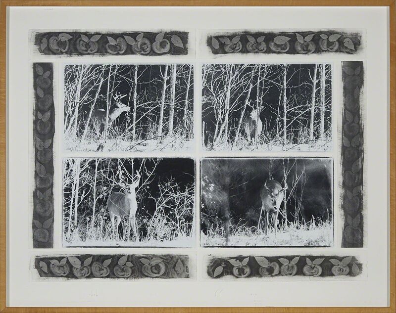 Carol Marino, ‘Apple Buck’, 1992, Print, Quadriptych: four gelatin toned silver prints mounted to a white paper support surrounded by 6 waterbased stencilled strips of apples mounted to decorate the borders, Waddington's