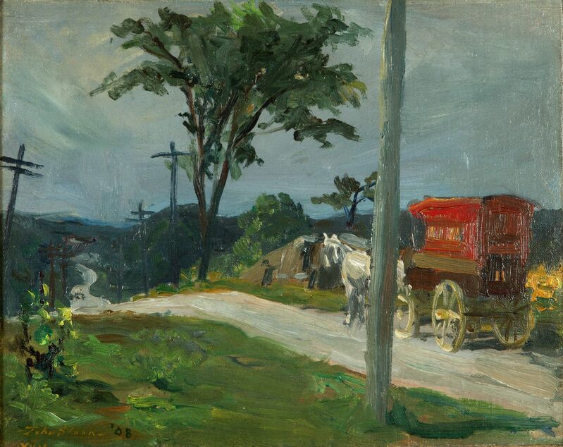 John Sloan, ‘Bakery Wagon’, 1908, Painting, Oil on canvas, Childs Gallery