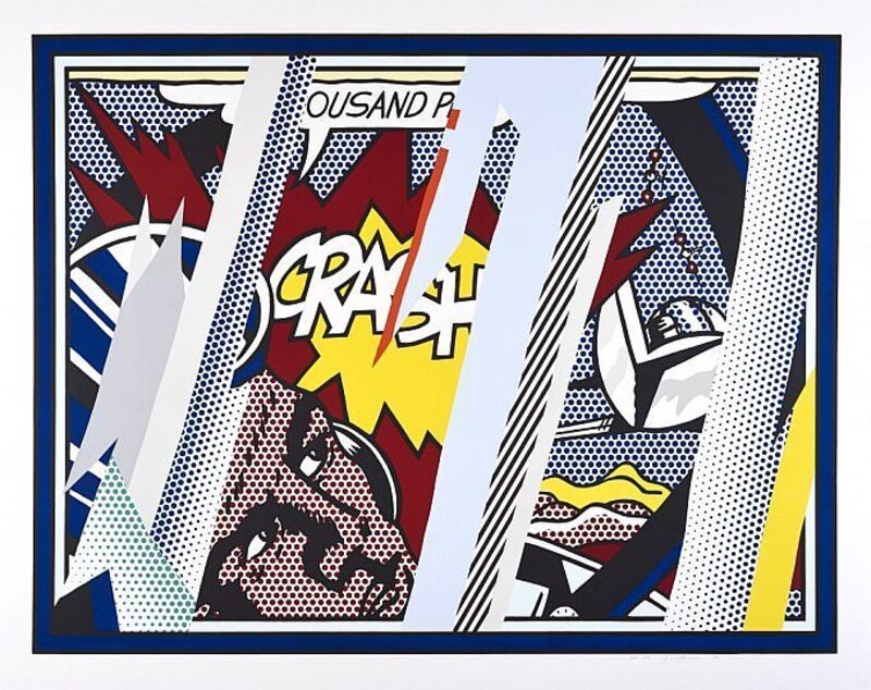 Roy Lichtenstein, ‘Reflections  on Crash’, 1990, Print, Lithograph, screenprint and relief in colors with collage and embossing, Vertu Fine Art