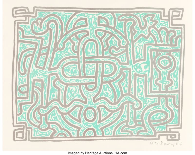 Keith Haring, ‘Chocolate Buddha V’, 1989, Print, Lithograph in colors on Arches paper, Heritage Auctions