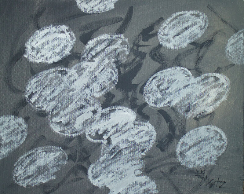 Timur D'Vatz, ‘Waterlilies. Grey and White’, 2020, Painting, Oil on canvas, Cadogan Contemporary