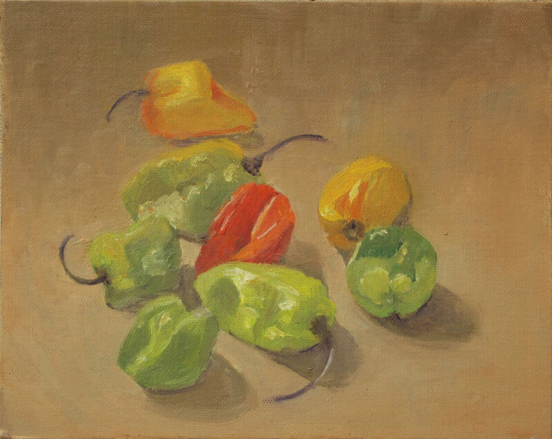 Colleen Franca, ‘Peppers’, 2019, Painting, Oil on panel, Bowery Gallery