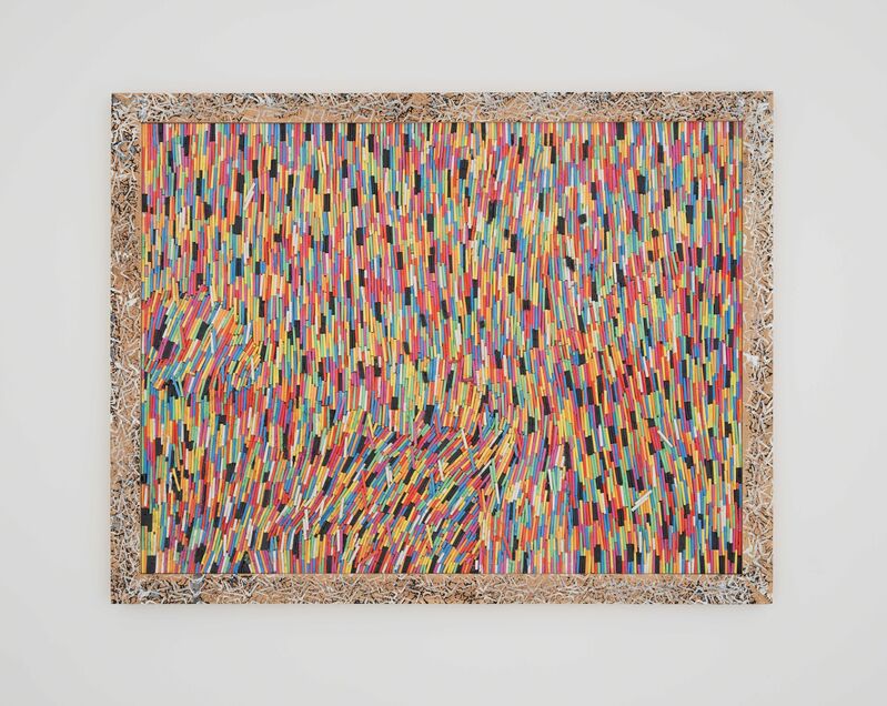 Pascale Marthine Tayou, ‘Chalk Ä’, 2015, Painting, Chalk, wood, Pearl Lam Galleries
