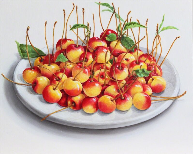Elizabeth Johansson, ‘Plate of Cherries’, 2013, Painting, Oil on panel, Clark Gallery