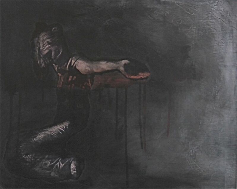 Virginie Bocaert, ‘Noir désir 1’, 2014, Painting, Mixed media on board, Thompson Landry Gallery
