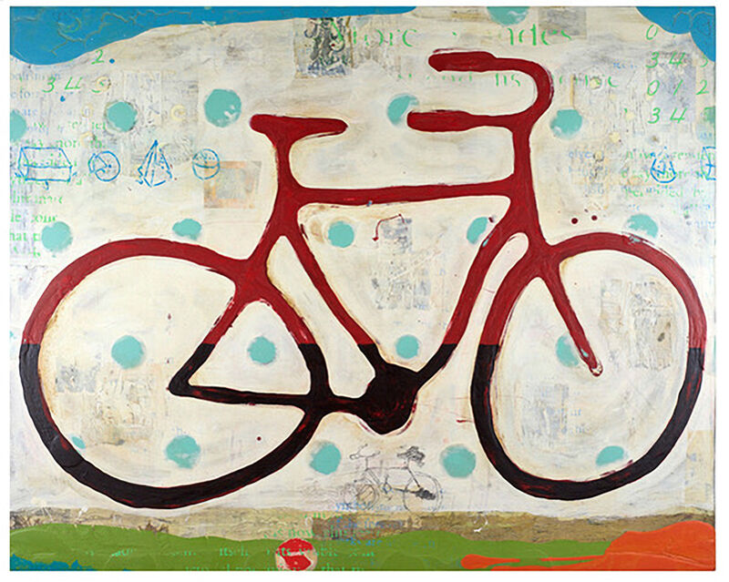 John Randall Nelson, ‘Bike to Sleep’, 2020, Painting, Mixed media on panel, Sue Greenwood Fine Art