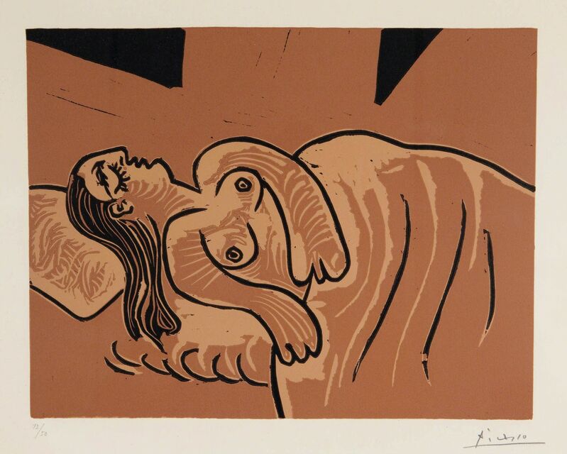 Pablo Picasso, ‘Femme endormie [Dormeuse]’, 1962, Print, Color linocut, Marlborough New York