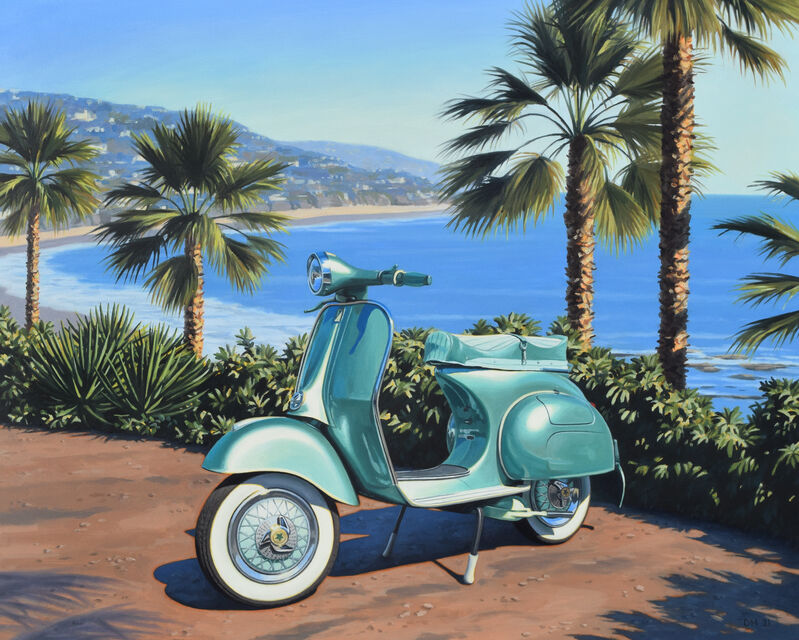 Danny Heller, ‘Laguna Beach Vespa’, 2021, Painting, Oil on panel, Laguna Art Museum Benefit Auction