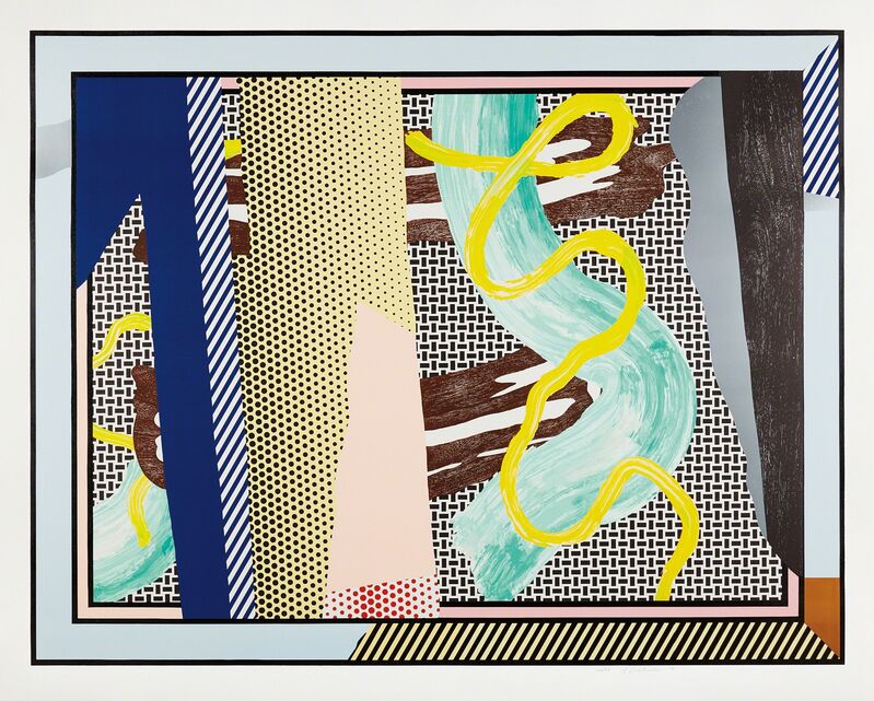 Roy Lichtenstein, ‘Reflections on Brushstrokes, from the Reflection Series’, 1990, Print, Lithograph, screenprint and woodcut in colors with collage and embossing, on Somerset paper, with full margins, Phillips