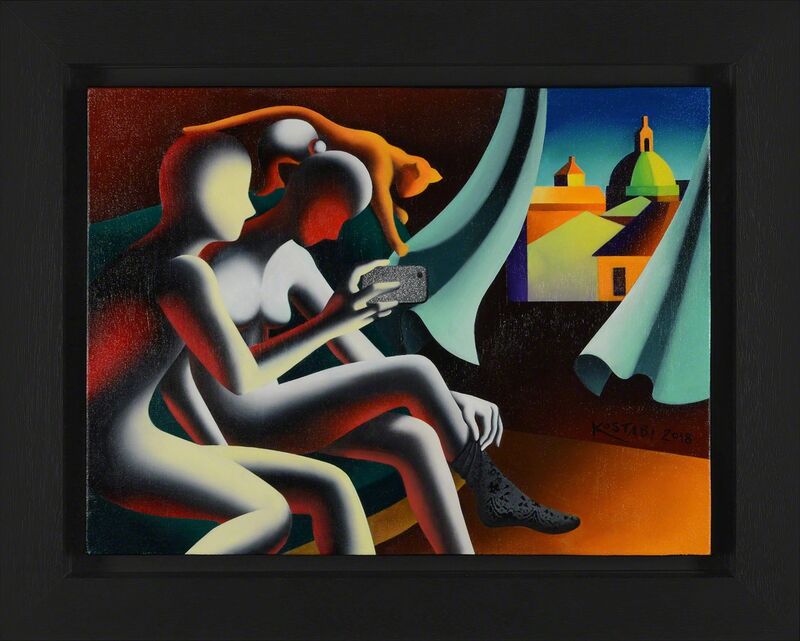 Mark Kostabi, ‘The Fabric of Vanity’, 2018, Painting, Oil on canvas, Martin Lawrence Galleries