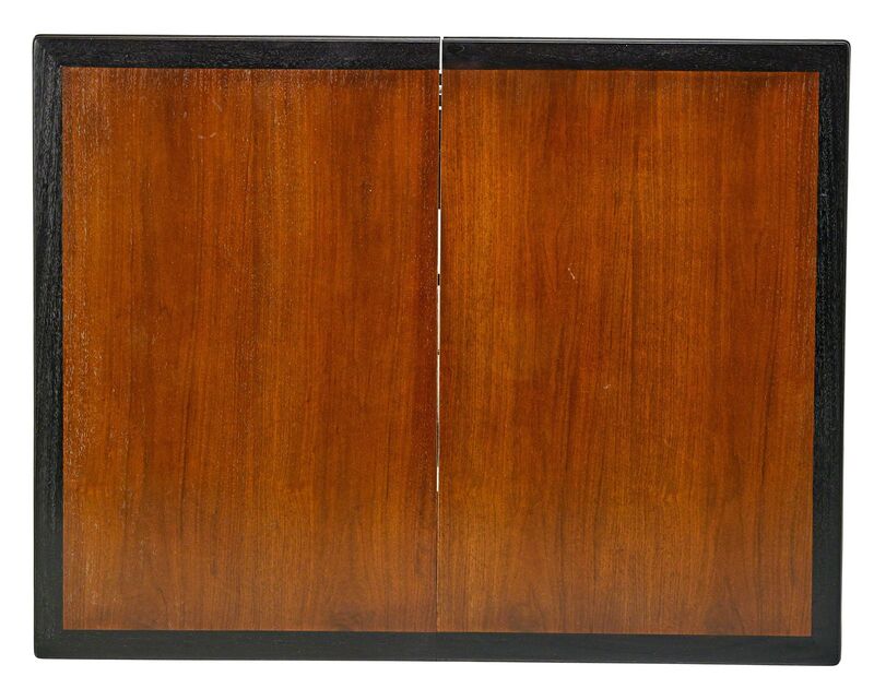 Edward Wormley, ‘Dining table, Berne, IN’, 1950s, Design/Decorative Art, Stained and lacquered mahogany, walnut, upholstery, Rago/Wright/LAMA