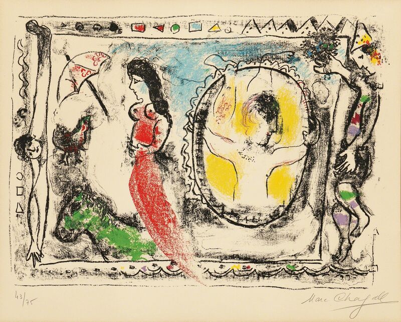 Marc Chagall, ‘Femme avec parapluie from Derrière le miroir’, 1964, Print, Color lithograph on paper, Skinner