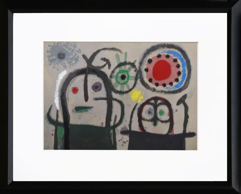 Joan Miró, ‘Cartones 19: Femmes en priere devant le soleil’, 1965, Print, Pochoir, RoGallery