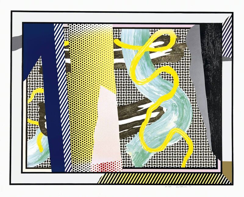 Roy Lichtenstein, ‘Reflections on Brushstrokes’, 1990, Print, 17 color lithograph, screenprint, woodcut, metaziled PVC, collage & embossing, Meyerovich Gallery
