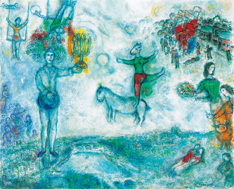 Marc Chagall, ‘Paysage de Paris’, 1978, Painting, Oil and tempera on canvas, Seoul Auction