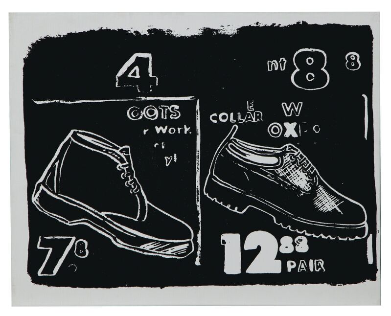 Andy Warhol, ‘Work Boots (Negative)’, 1985-1986, Print, Synthetic polymer and silkscreen inks on canvas, Christie's Warhol Sale 