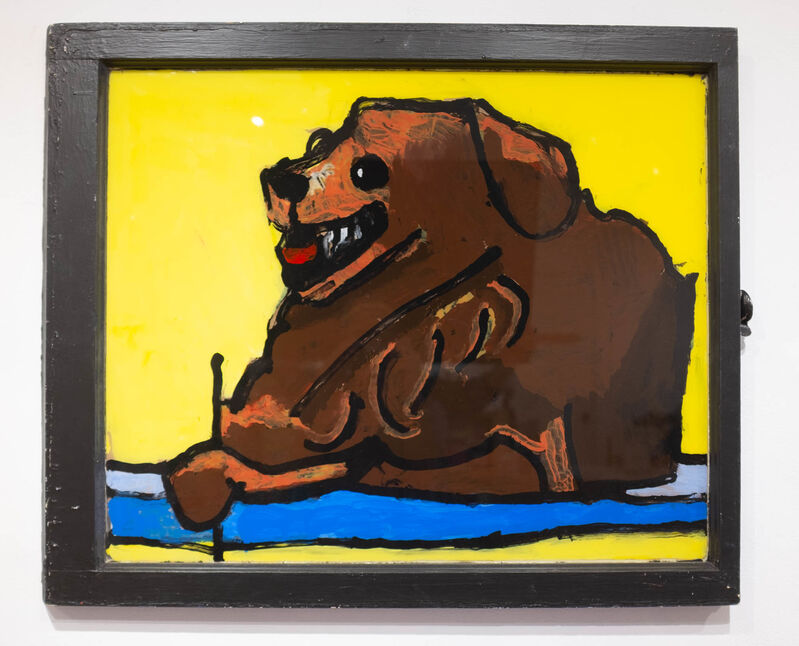Thomas Pringle, ‘Dog’, 2015, Painting, Acrylic on found object (window), Creativity Explored
