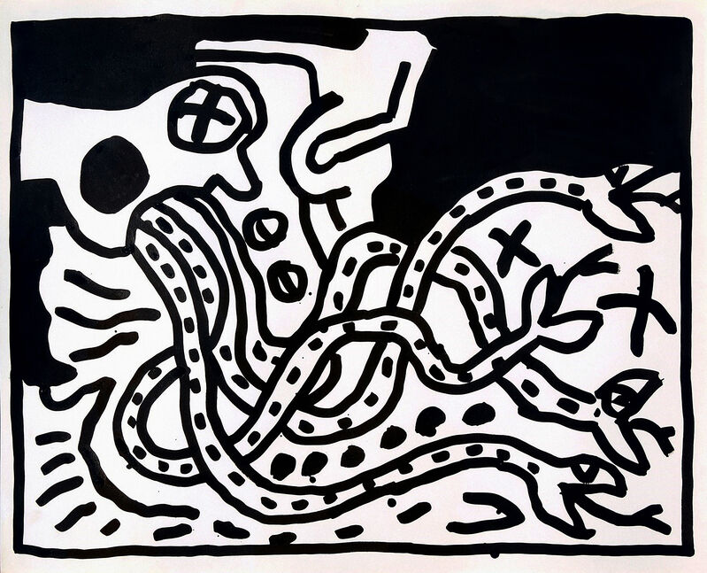 Keith Haring, ‘Untitled’, 1983, Drawing, Collage or other Work on Paper, Sumi ink on paper, Tate Ward Auctions