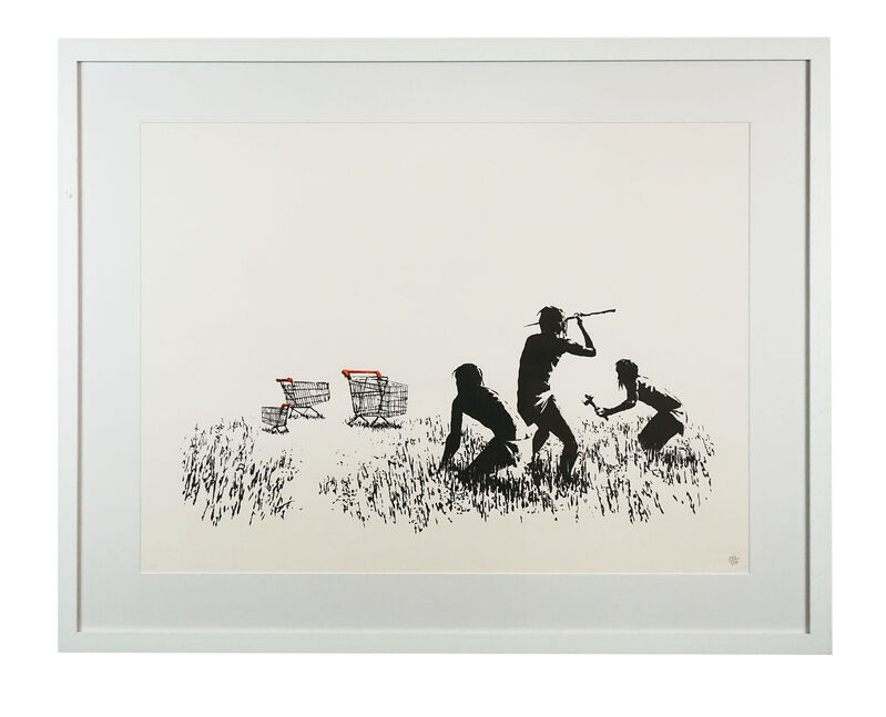 Banksy, ‘Trolleys (Black and White)’, 2007, Print, Screen print., Hidden