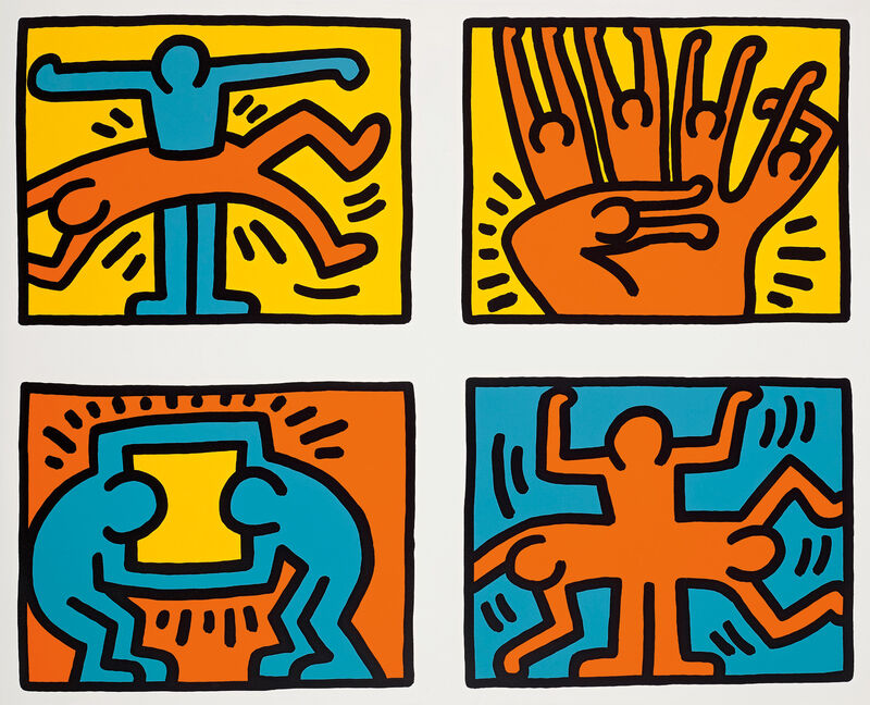 Keith Haring, ‘Untitled (Pop Shop Quad VI)’, 1989/1997, Print, Screenprint in colours, on wove paper, with full margins., Phillips