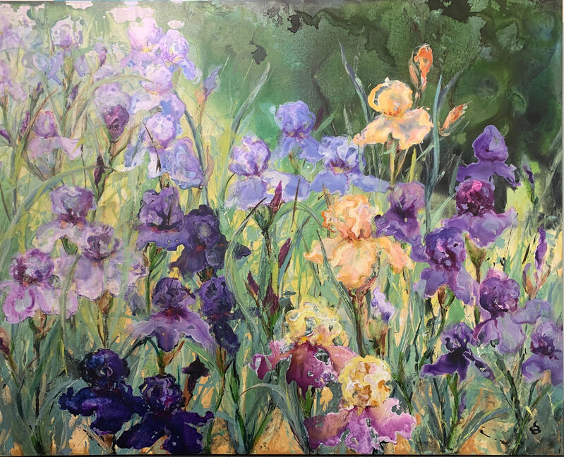 Dianne Ogg, ‘Iris Border’, 2020, Painting, Acrylics and Inks on canvas, Wentworth Galleries
