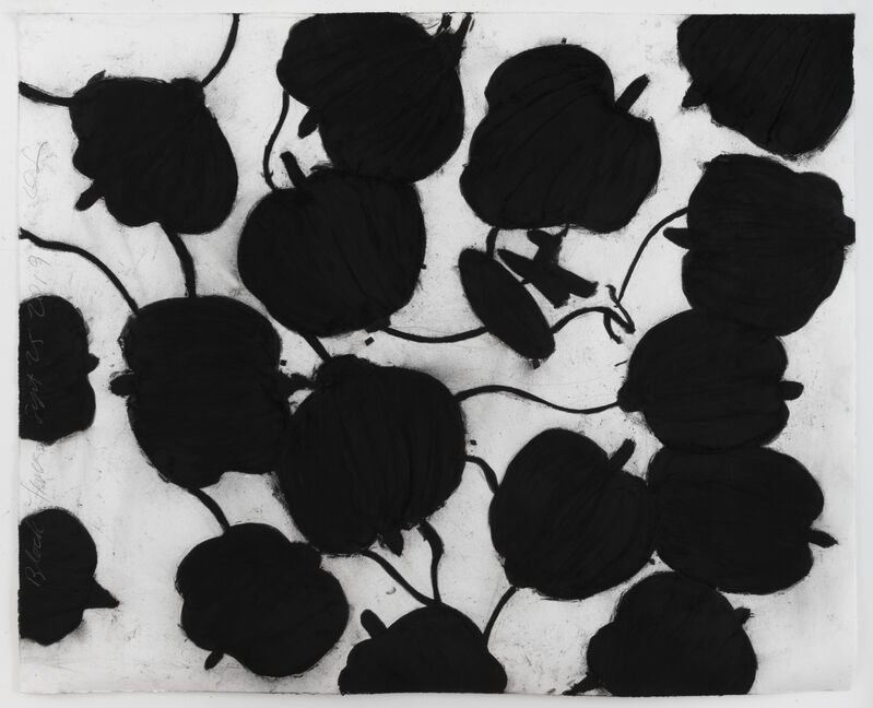 Donald Sultan, ‘Black Flowers, Sept 25 2019’, ca. 2019, Drawing, Collage or other Work on Paper, Charcoal on paper, Galerie Andres Thalmann