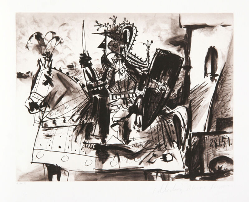 Pablo Picasso, ‘Cavalier en Armure’, 1973-original created 1951, Print, Lithograph on Arches Paper, RoGallery