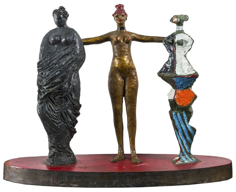 Salvatore Fiume, ‘Le tre grazie’, 1988, Sculpture, Painted bronze sculpture, ArtRite