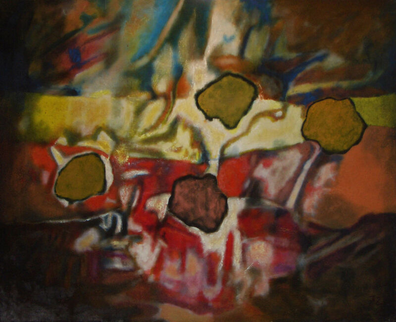 Aubrey Williams, ‘Maya Day (Olmec-Maya & Now)’, 1972, Painting, Oil on canvas, Jenkins Johnson Gallery