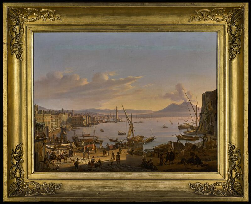 Frans Vervloet, ‘View of Naples with the Lighthouse, and Vesuvius Beyond’, 1830, Painting, Oil on canvas, Robilant + Voena