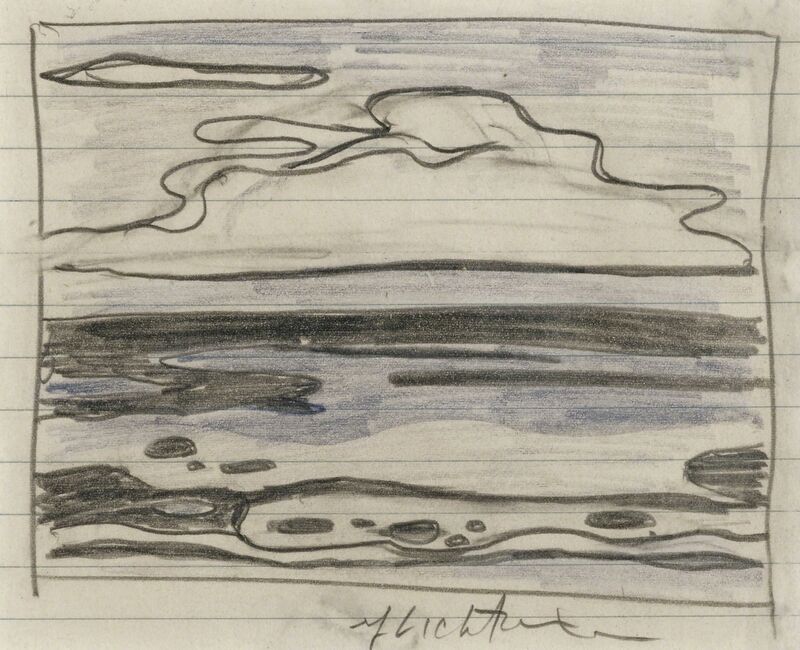 Roy Lichtenstein, ‘Seascape with Clouds (Study)’, 1965, Other, Colored pencil and graphite on paper, Sotheby's