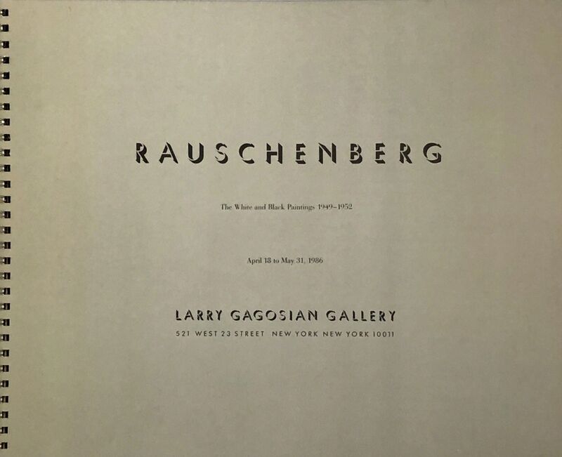 Robert Rauschenberg, ‘Vintage Robert Rauschenberg exhibition catalog (Gagosian 1986)’, 1986, Ephemera or Merchandise, Spiral binded exhibit catalog, Lot 180 Gallery