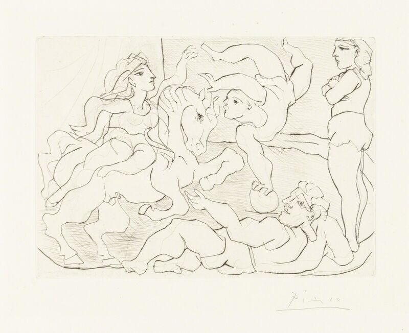 Pablo Picasso, ‘The Circus. Practice’, 1933, Print, Original drypoint printed in black ink on Montval laid paper bearing the “Picasso” watermark., Christopher-Clark Fine Art