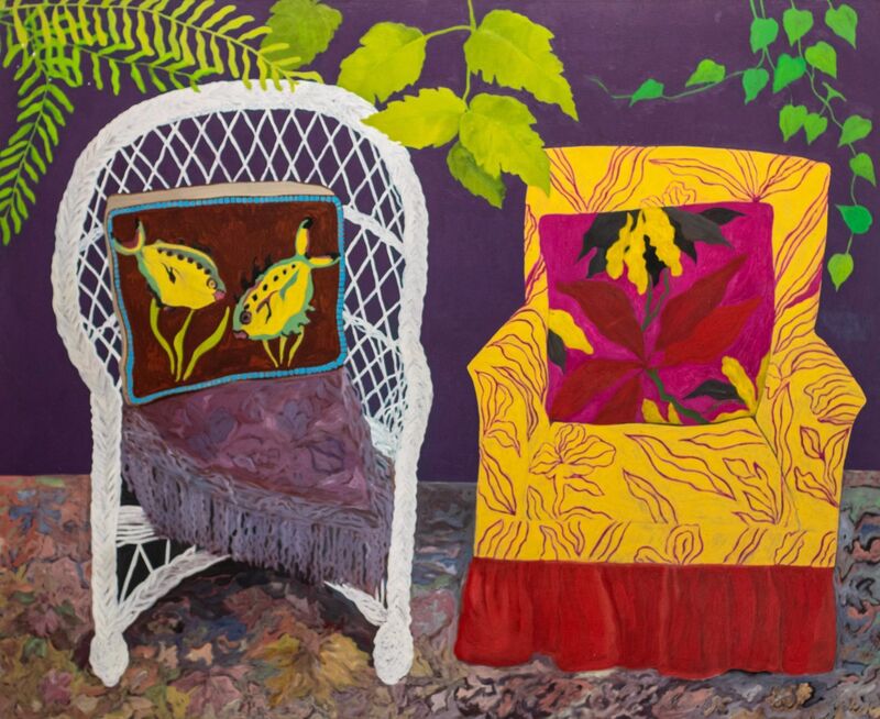 Hunt Slonem, ‘Chair Duet’, 1977, Painting, Oil on canvas, Manolis Projects