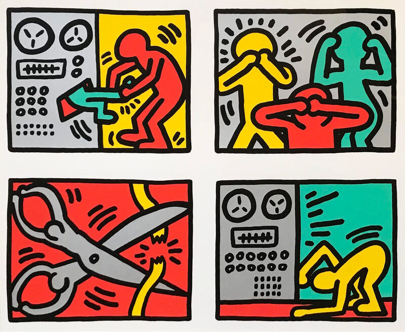Keith Haring, ‘"Untitled" Pop Shop Quad III’, 1989, Print, Screen print, Oliver Clatworthy