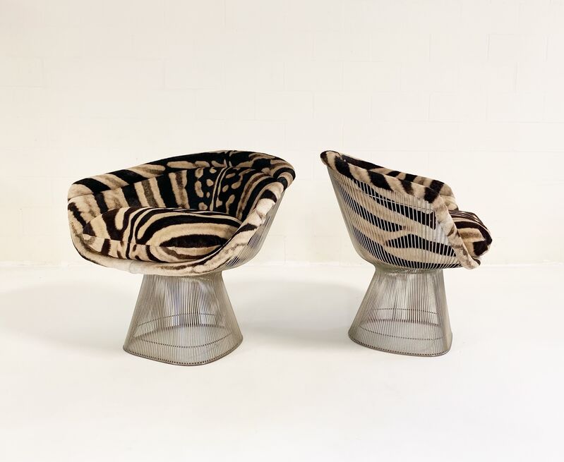 Warren Platner, ‘Lounge Chairs, Restored in Zebra Hide’, c. 1966, Design/Decorative Art, Zebra Hide, Steel, Forsyth