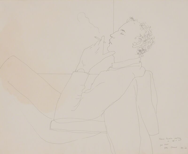 David Hockney, ‘Patrick Proctor Smoking’, 1966, Drawing, Collage or other Work on Paper, Ink on paper, Doyle
