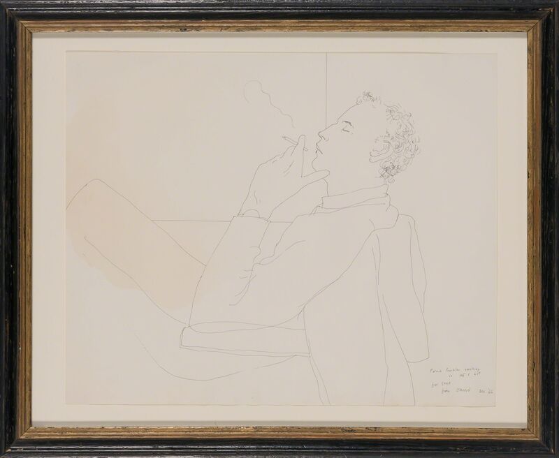 David Hockney, ‘Patrick Proctor Smoking’, 1966, Drawing, Collage or other Work on Paper, Ink on paper, Doyle